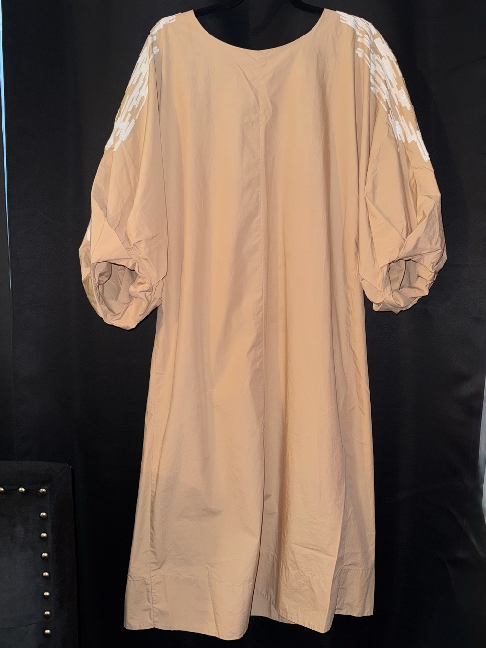 COS embroidered puff Sleeve Midi Dress - Picture 8 of 10